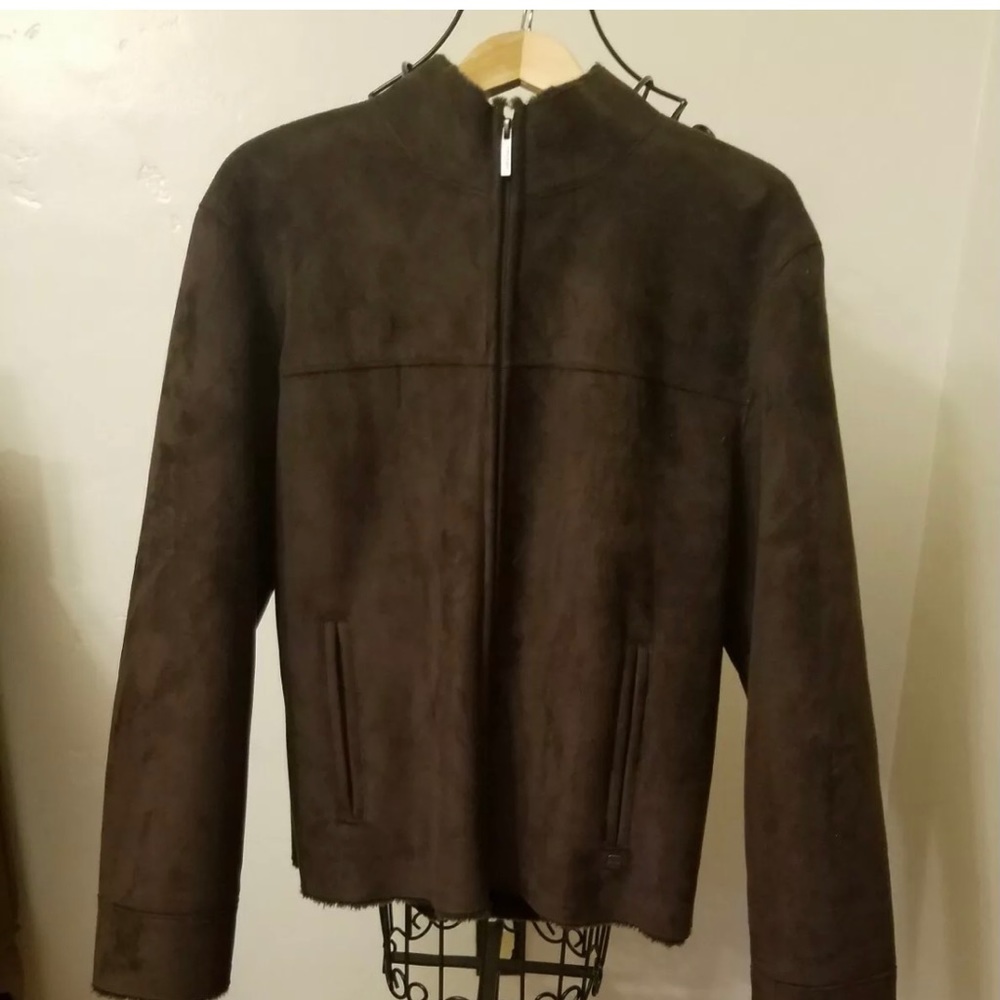 Calvin Klein Faux Suede Dark Brown  Jacket- Size M